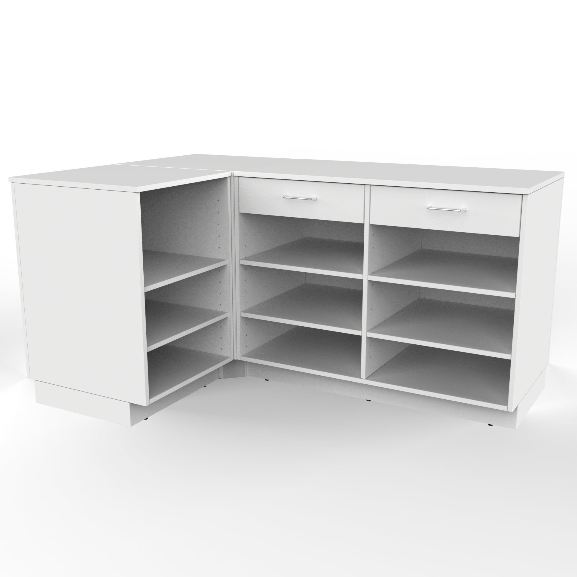 Retail counter L - shape, White 180 x 120