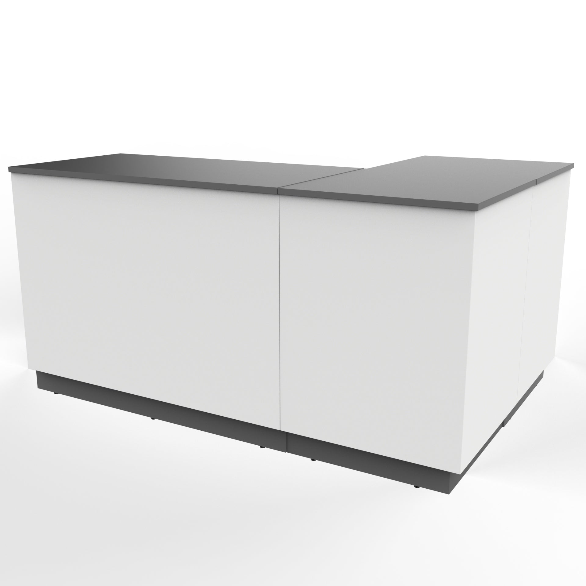 Retail Counter L - shape, White/Graphite 180 x 120