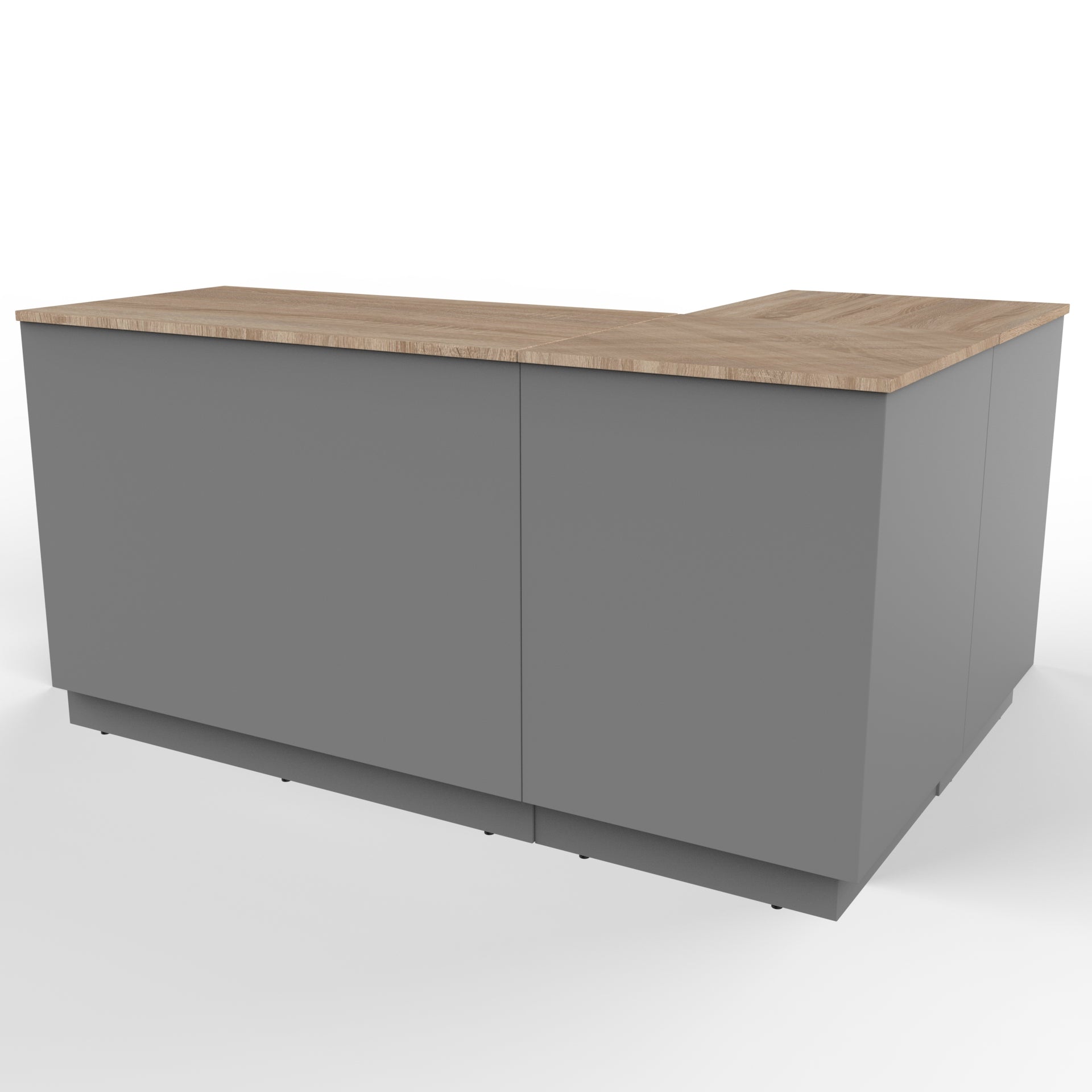 Retail Counter L - shape, Graphite/oak 180 x 120