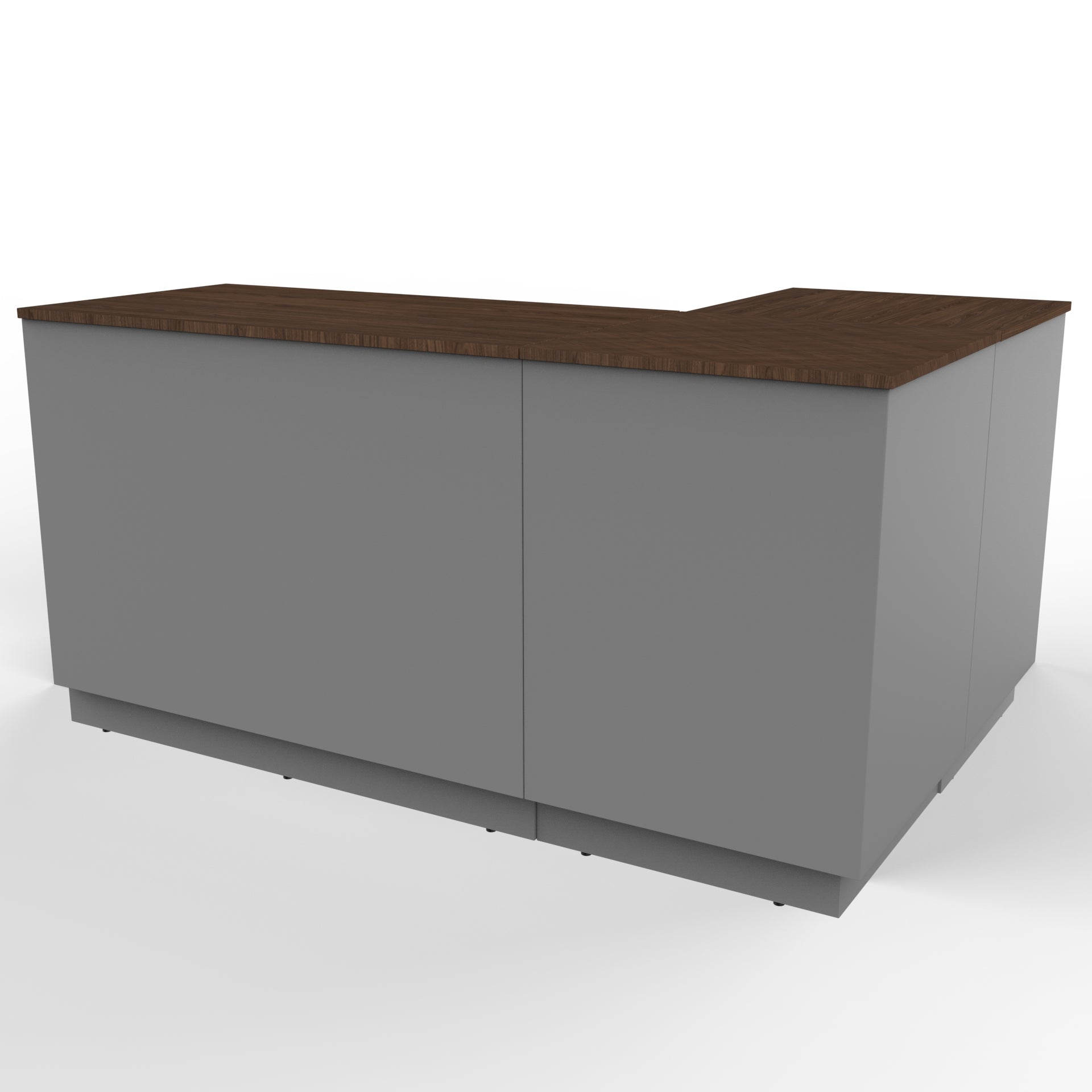 Retail Counter L - shape, Graphite/walnut 180 x 120