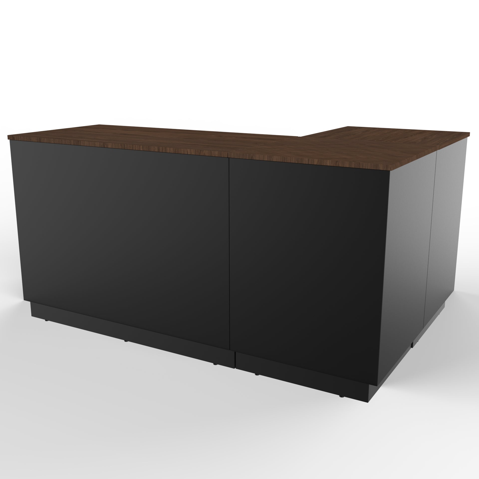 Retail Counter L - shape, Black/walnut 180 x 120