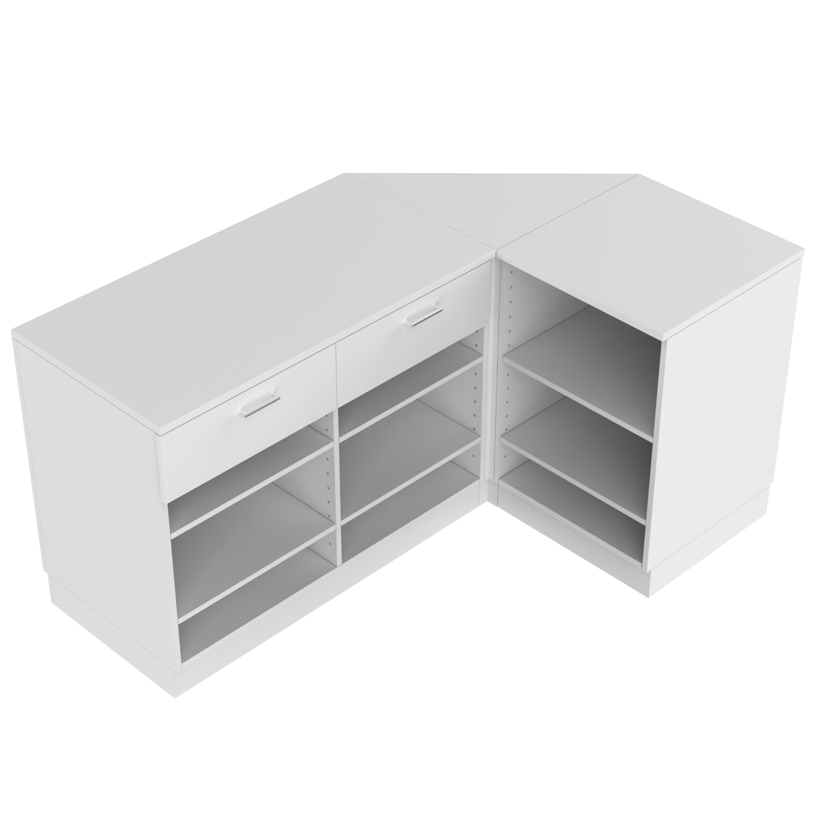 Retail counter L - shape, White 180 x 120