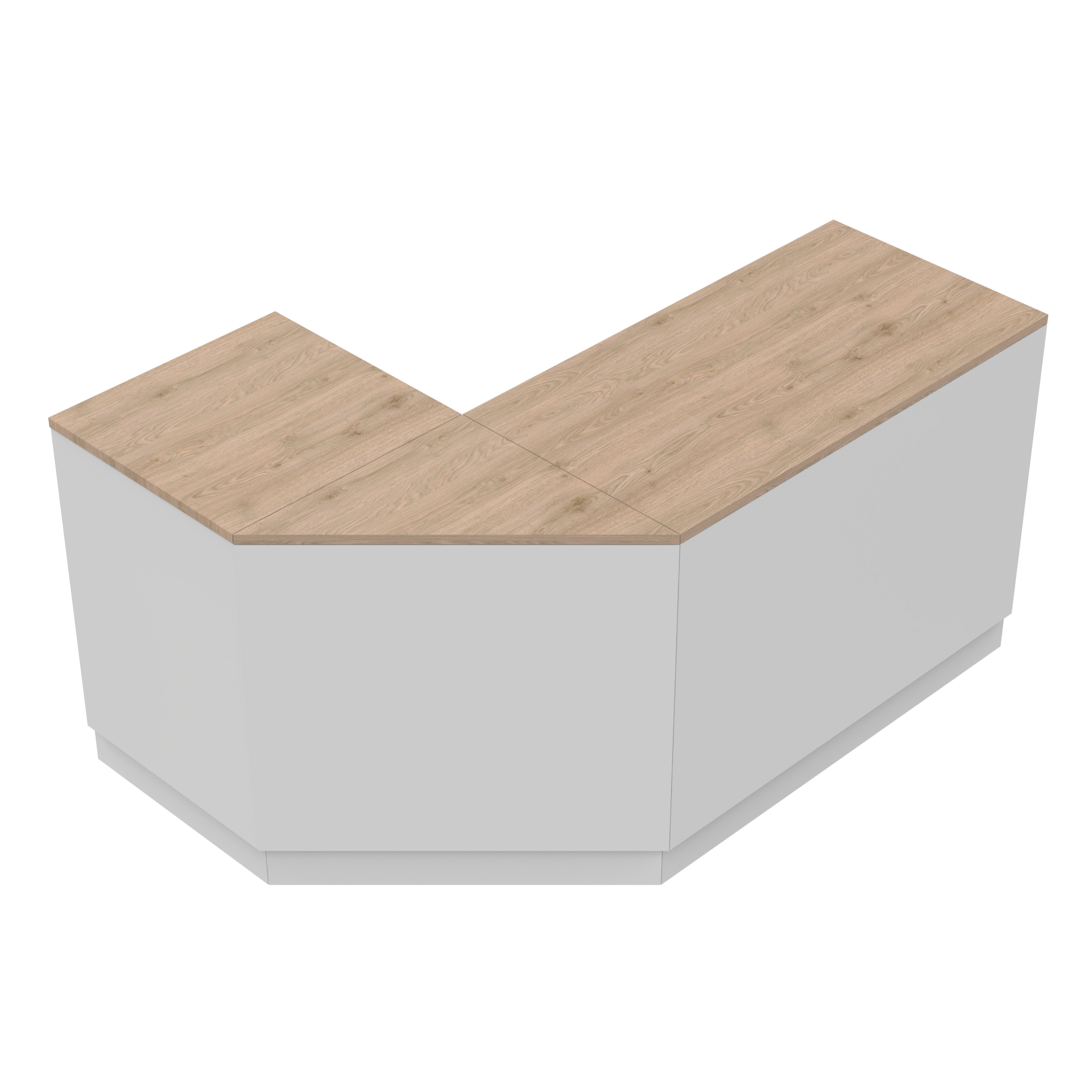 Retail counter L - shape , White/Oak 180 x 120