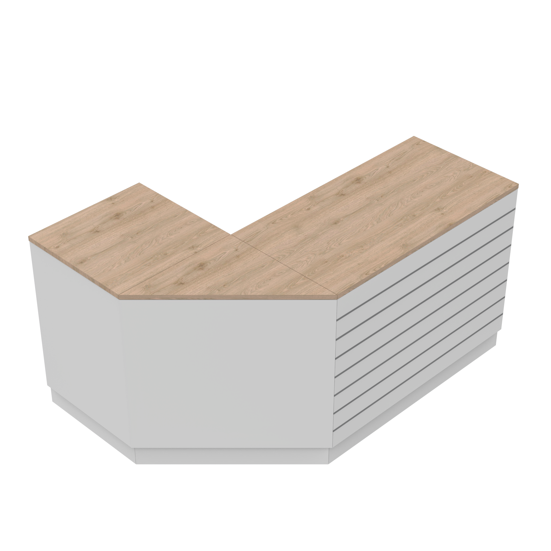 Retail counter L - shape , White/Oak 180 x 120